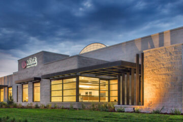 Meyer Natural Foods Corporate Park in Loveland, CO front building facade and lawn