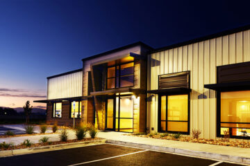 Hartford Homes exterior front entrance and parking spaces